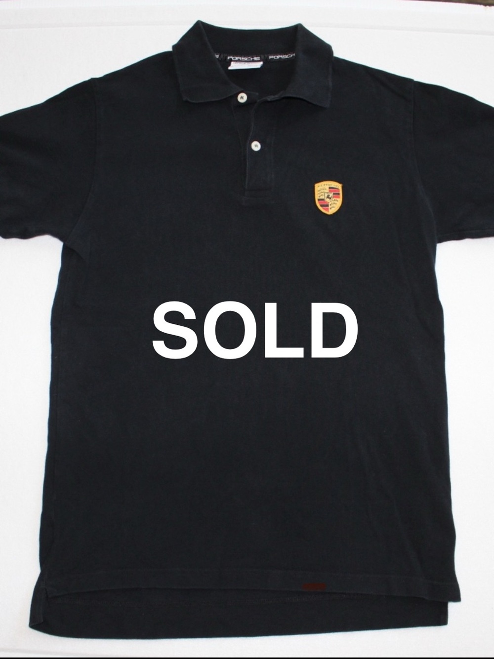 Porsche Driver's Selection Essential Men Small Black Cotton Logo Polo Shirt